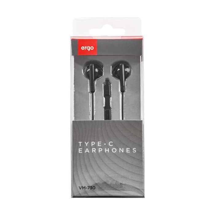 Наушники Ergo VM-730 Type-C Earphones Black (VM-730K) изображение 2