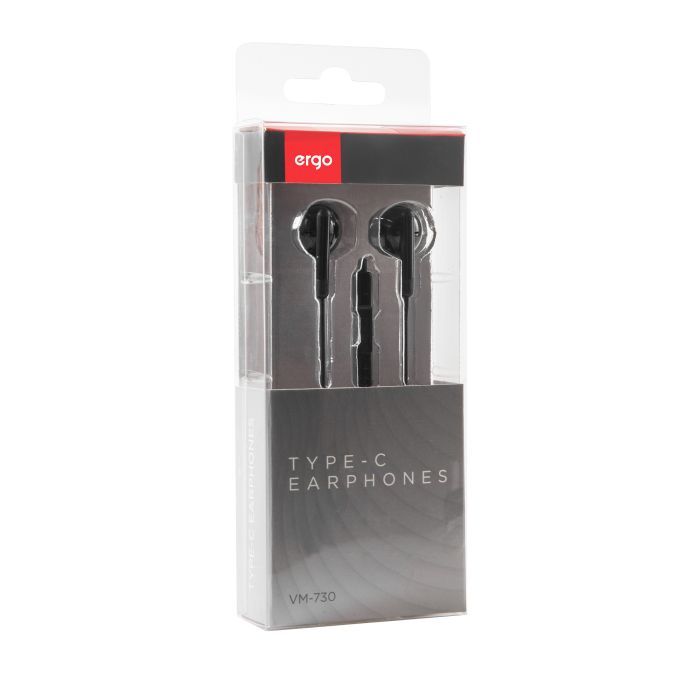 Наушники Ergo VM-730 Type-C Earphones Black (VM-730K) изображение 3