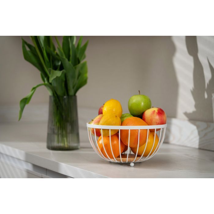 Фруктовниця Ardesto Midori 25х25х13см, метал, дерево, чорний (AR0904B) зображення 2