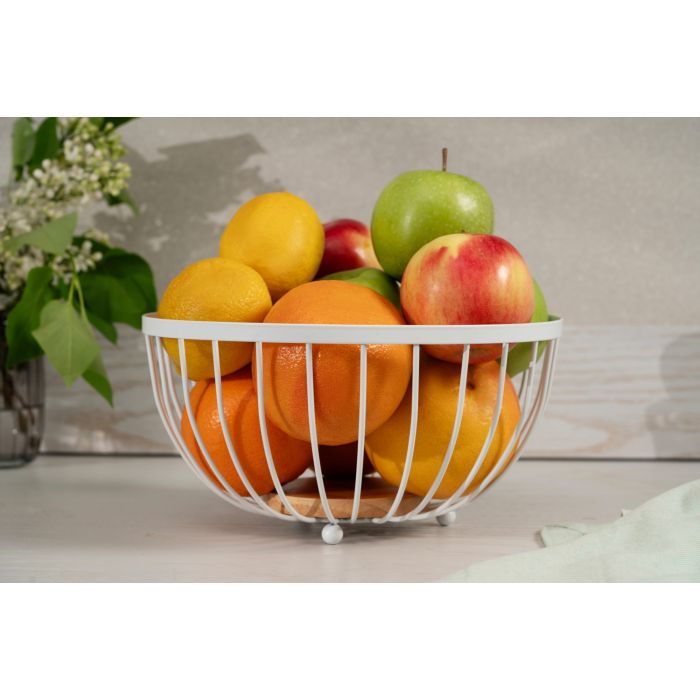 Фруктовниця Ardesto Midori 25х25х13см, метал, дерево, чорний (AR0904B) зображення 9