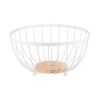 Фруктовниця Ardesto Midori 25х25х13см, метал, дерево, білий (AR0904W)