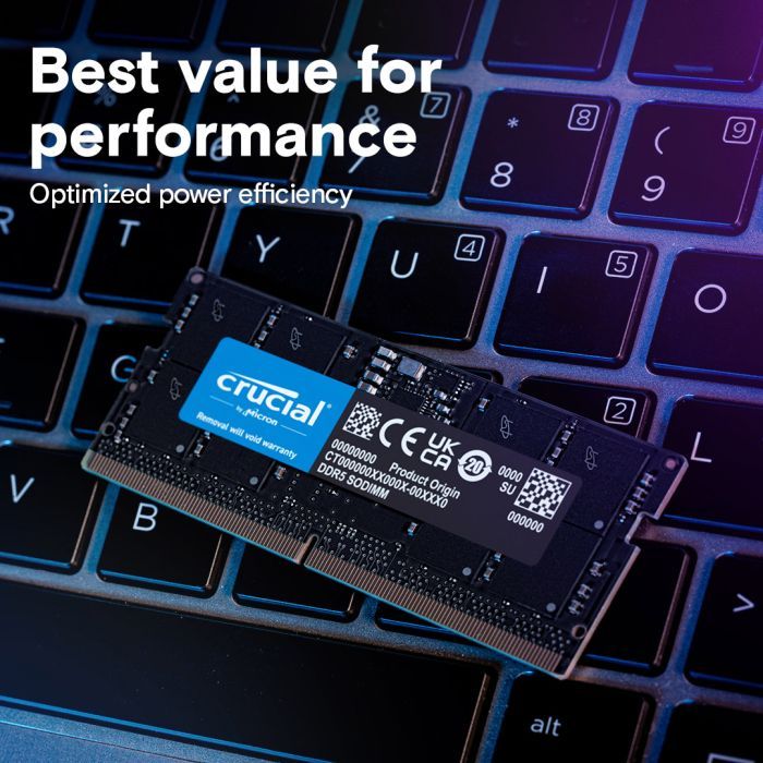 Модуль памяти для ноутбука SoDIMM DDR5 32GB 5600 MHz Micron (CT32G56C46S5T) изображение 5