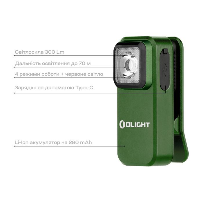 Фонарь Olight Oclip OD Green (0.0000.0857) изображение 7