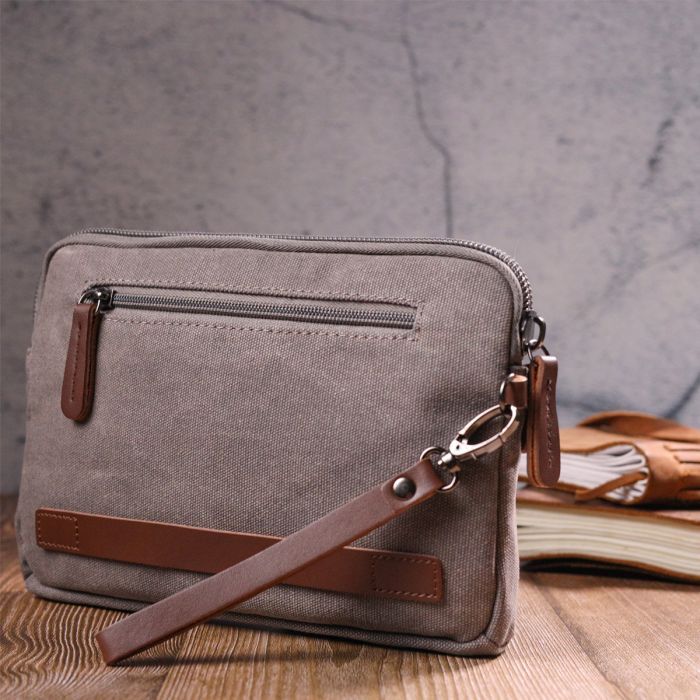 Сумка Vintage Из текстиля Серая (21259) изображение 10