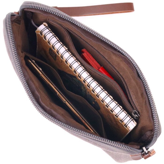 Сумка Vintage Из текстиля Серая (21259) изображение 7