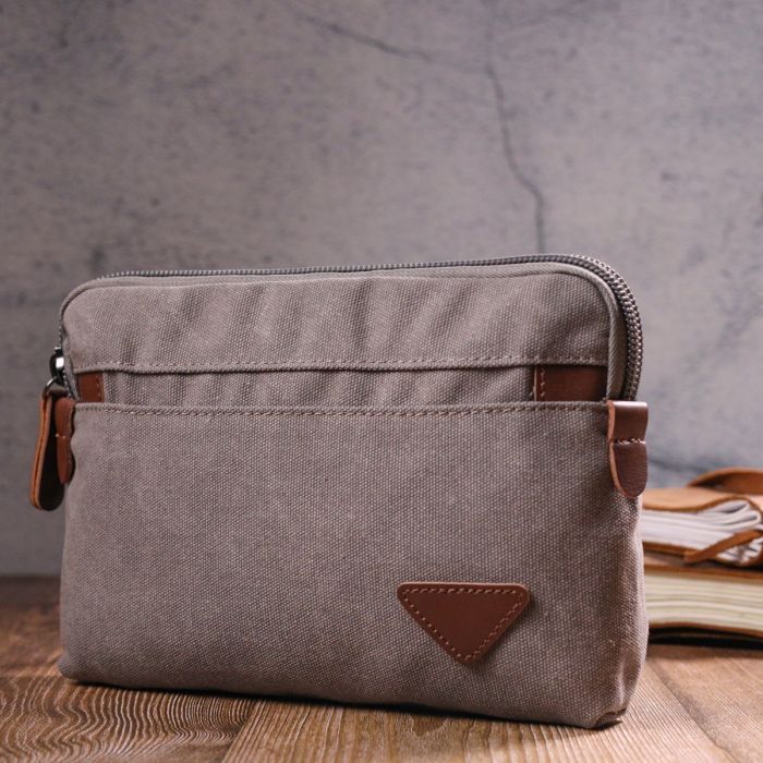 Сумка Vintage Из текстиля Серая (21259) изображение 9