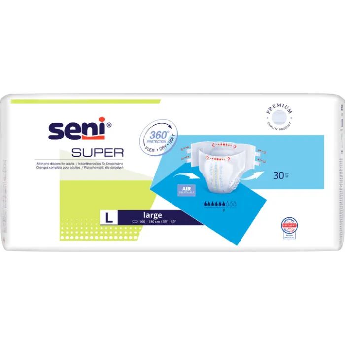 Подгузники для взрослых Seni Super Large 100-150 см 30 шт (5900516803766)
