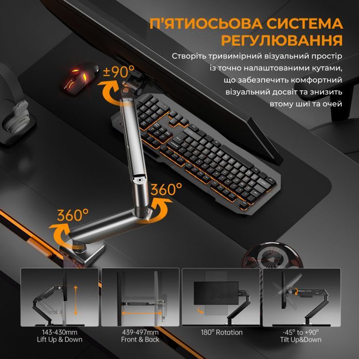 Кронштейн Anda Seat AD-W-A6D-1S-FW зображення 10