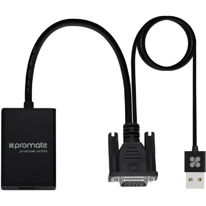 Кабель мультимедійний HDMI to VGA/USB prolink-v2h.black Promate (prolink-v2h.black)