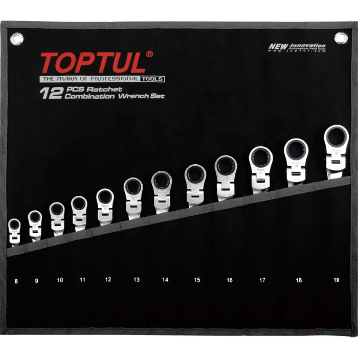 Ключ Toptul с трещоткой и шарниром комбинированный (GPAQ1204)