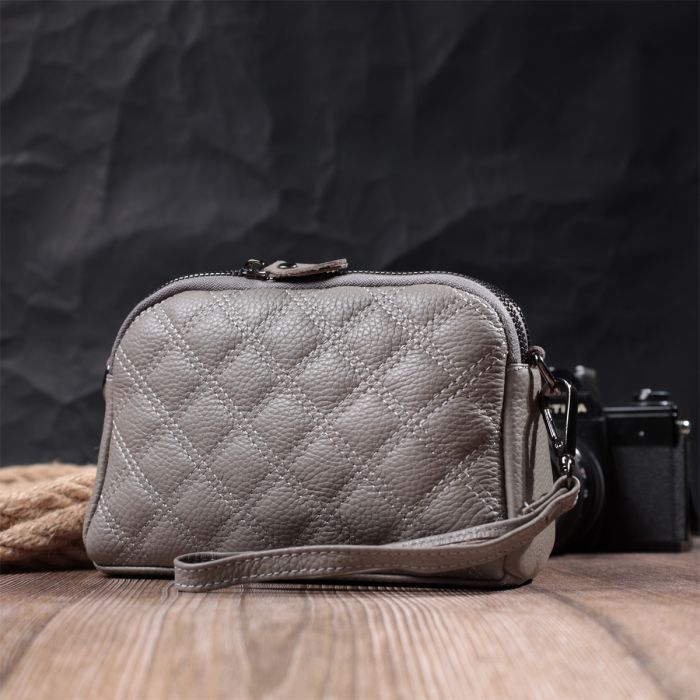 Сумка Vintage Из натуральной кожи Серая (22810) изображение 11