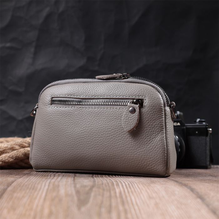 Сумка Vintage Из натуральной кожи Серая (22810) изображение 12