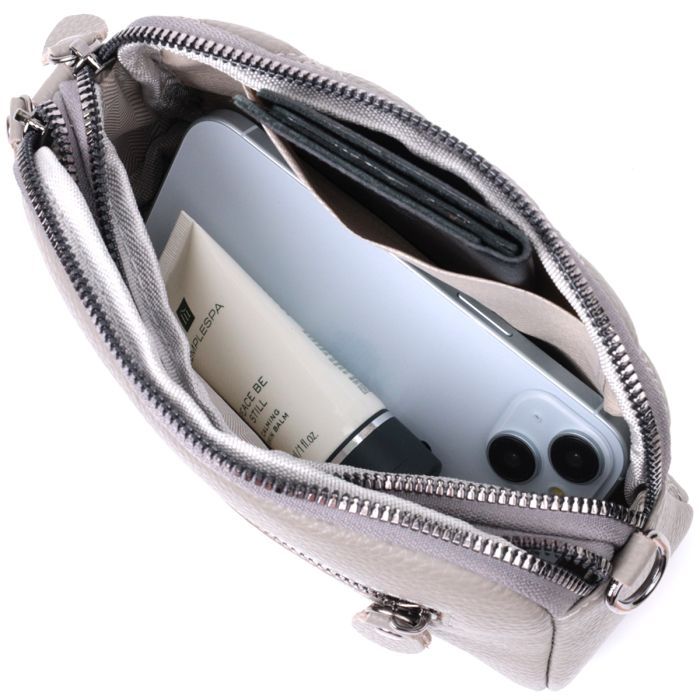 Сумка Vintage Из натуральной кожи Серая (22810) изображение 8