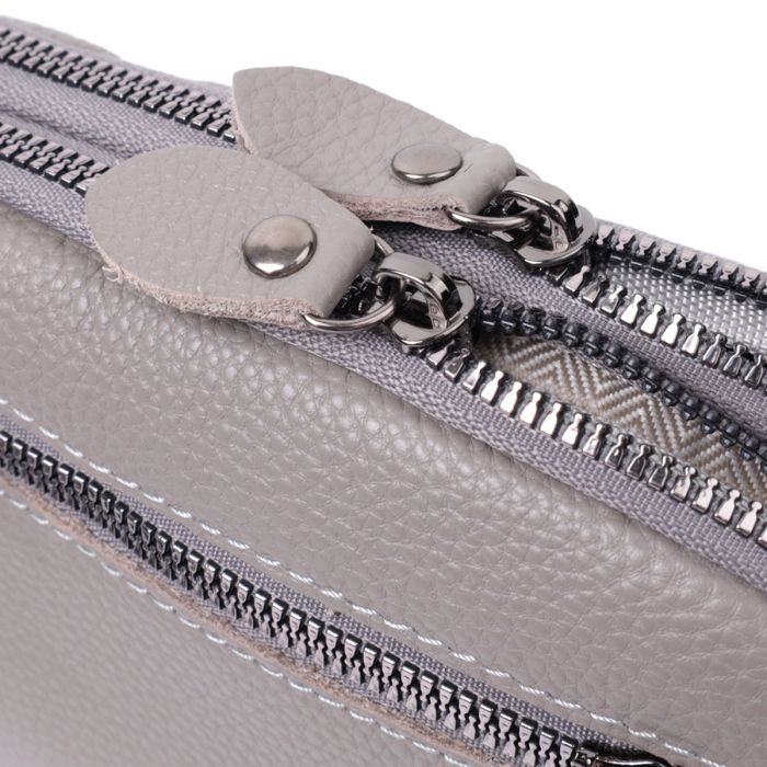 Сумка Vintage Из натуральной кожи Серая (22810) изображение 9