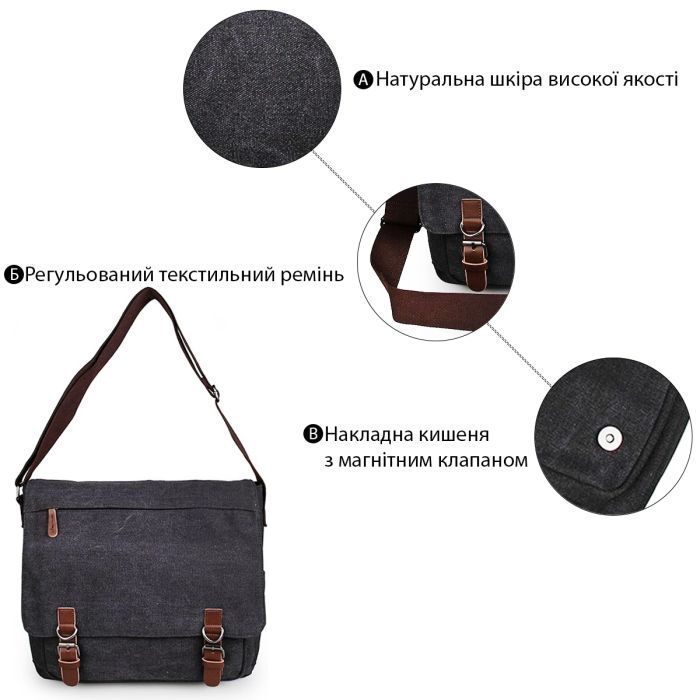 Сумка Vintage Сіра (14587) зображення 4