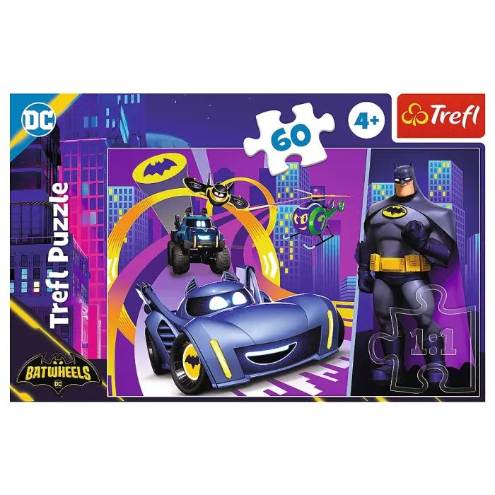 Пазл Trefl Batwheels Бэтмен и его машины 60 элементов (5900511174007) изображение 3