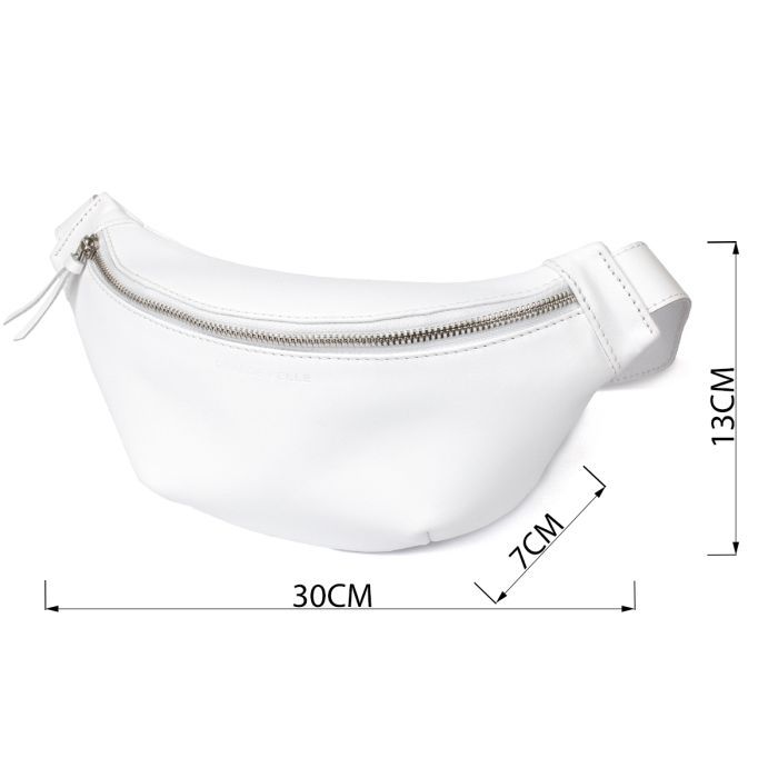 Сумка Grande Pelle Шкіряна на пояс Біла (11356) зображення 3