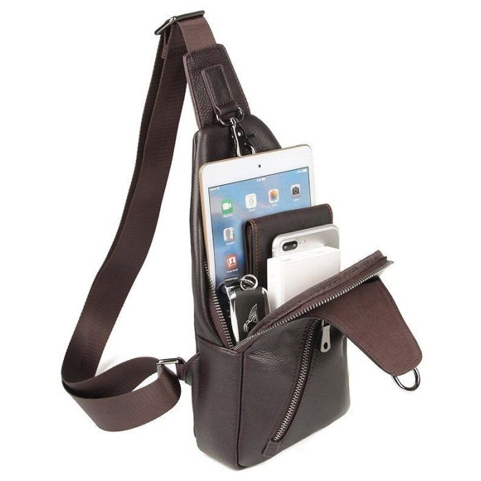 Сумка Vintage Мужская через плечо Коричневая (14952) изображение 8