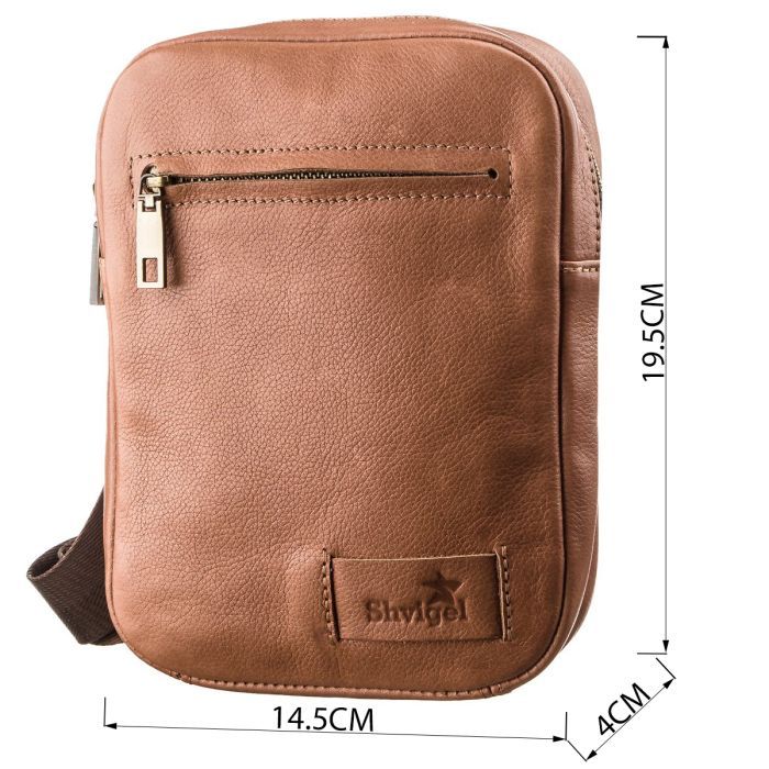 Сумка Shvigel Мужская кожаная Синяя (19105) изображение 3