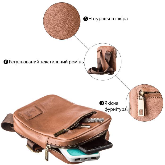 Сумка Shvigel Мужская кожаная Синяя (19105) изображение 4