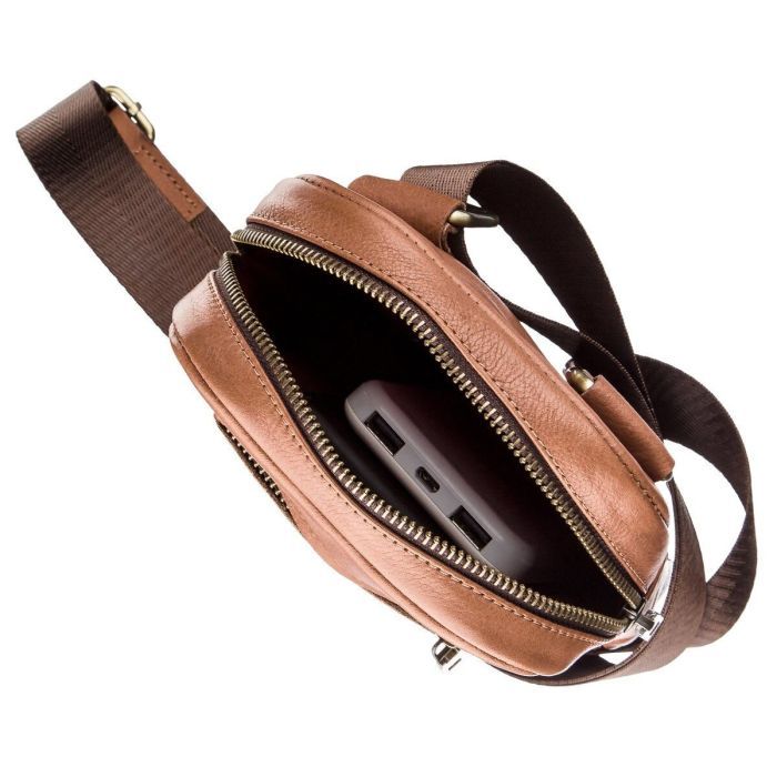 Сумка Shvigel Мужская кожаная Синяя (19105) изображение 6