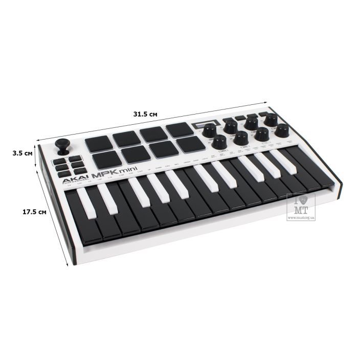 MIDI-клавіатура Akai MPK MINI MK3 White (230878) зображення 2