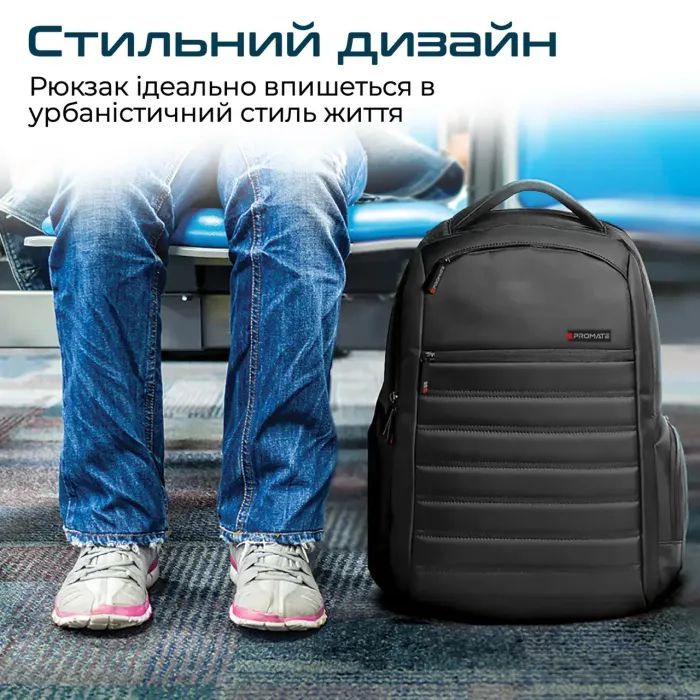 Рюкзак для ноутбука Promate 15.6" Rebel-BP Black (rebel-bp.black) изображение 5
