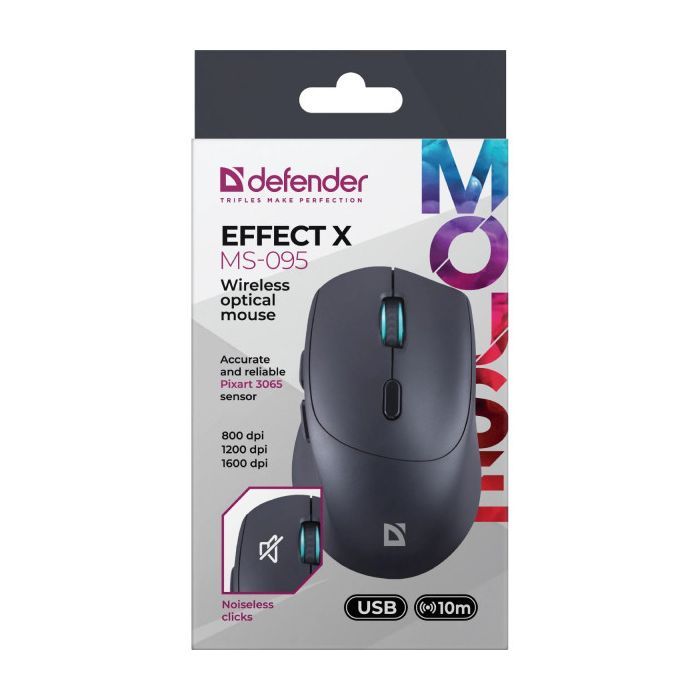 Мишка Defender Effect X MS-095 Wireless Black (52095) зображення 5