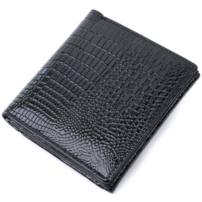Гаманець ST Leather З натуральної лакованої шкіри Чорний (22688) зображення 2