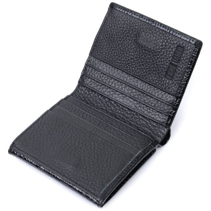 Гаманець ST Leather З натуральної лакованої шкіри Чорний (22688) зображення 6