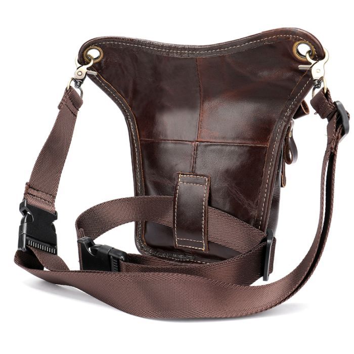 Сумка Vintage На пояс кожаная Коричневая (20013) изображение 2
