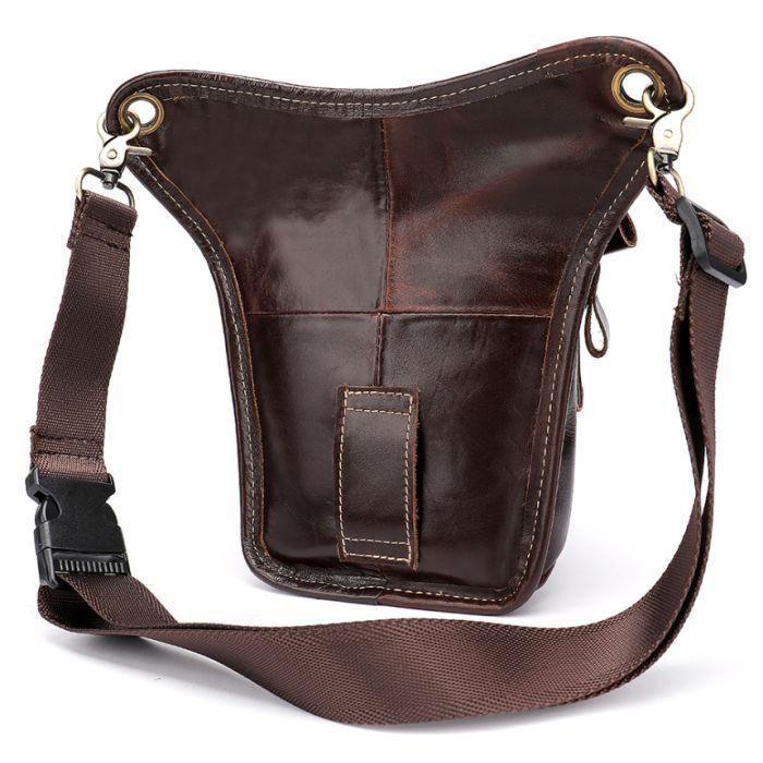 Сумка Vintage На пояс кожаная Коричневая (20013) изображение 3