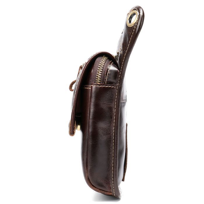 Сумка Vintage На пояс кожаная Коричневая (20013) изображение 5