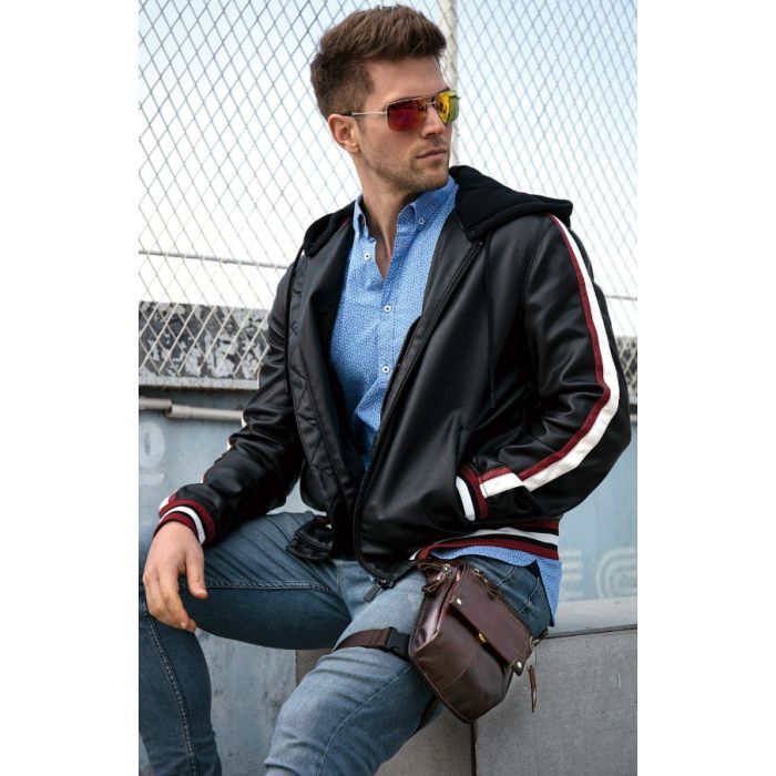 Сумка Vintage На пояс кожаная Коричневая (20013) изображение 9