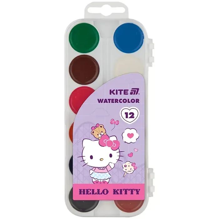 Акварельные краски Kite Hello Kitty 12 кольорів (HK25-061)