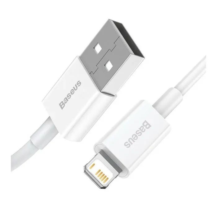 Дата кабель USB 2.0 AM to Lightning 1.5m Superior Fast Charging 2.4A white Baseus (CALYS-B02) зображення 5
