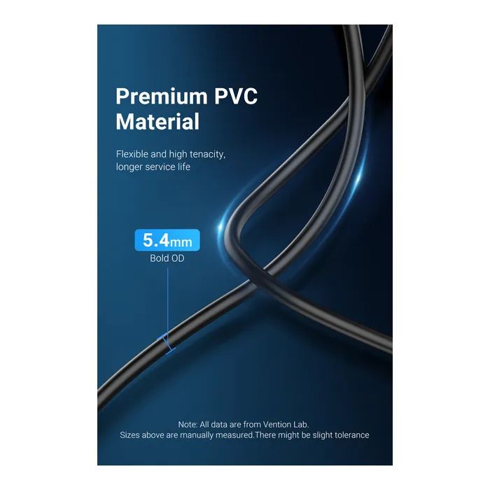 Дата кабель USB 2.0 AM/AF 2.0m black Vention (CBHBH) зображення 10