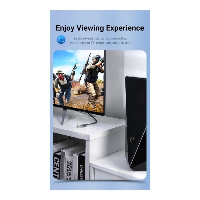 Дата кабель USB 2.0 AM/AF 2.0m black Vention (CBHBH) зображення 12