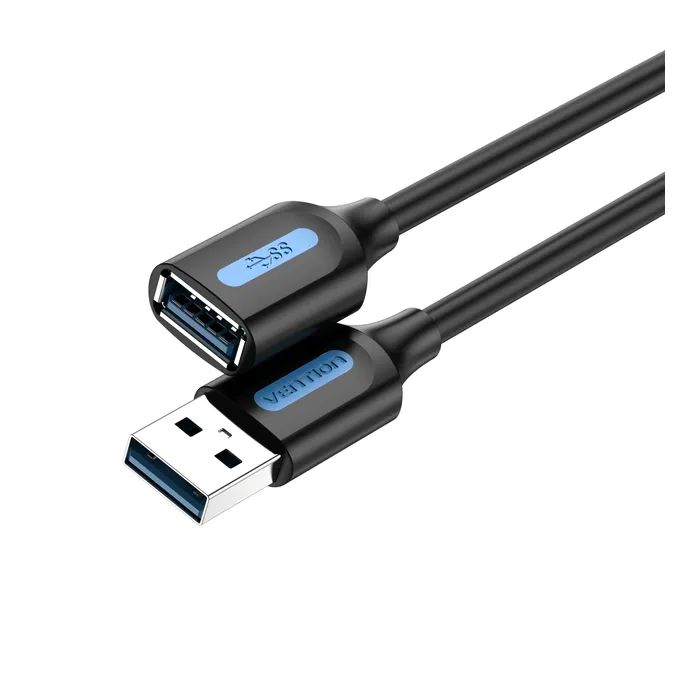 Дата кабель USB 2.0 AM/AF 2.0m black Vention (CBHBH)