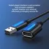 Дата кабель USB 2.0 AM/AF 2.0m black Vention (CBHBH) зображення 5