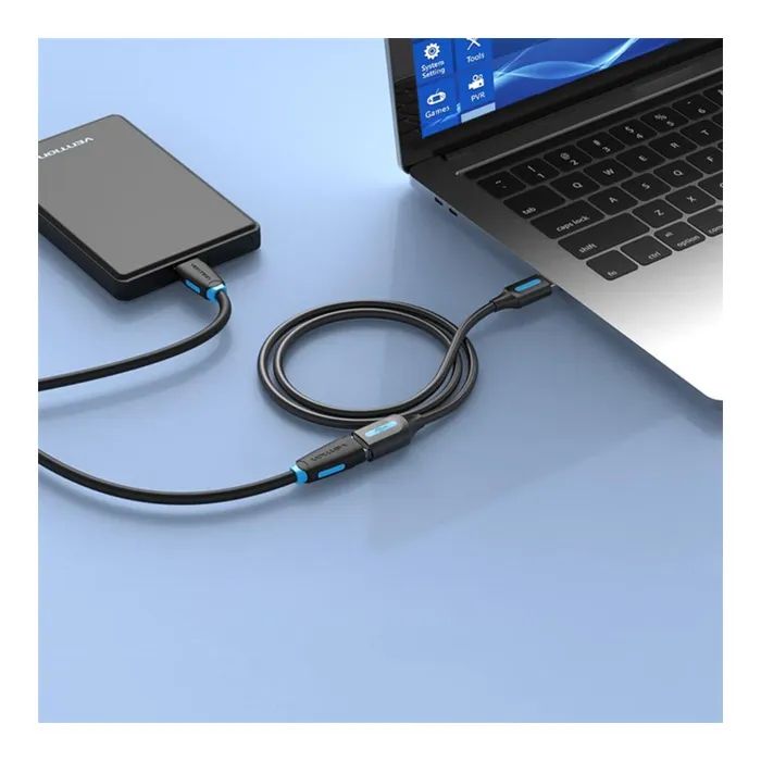 Дата кабель USB 2.0 AM/AF 2.0m black Vention (CBHBH) зображення 8