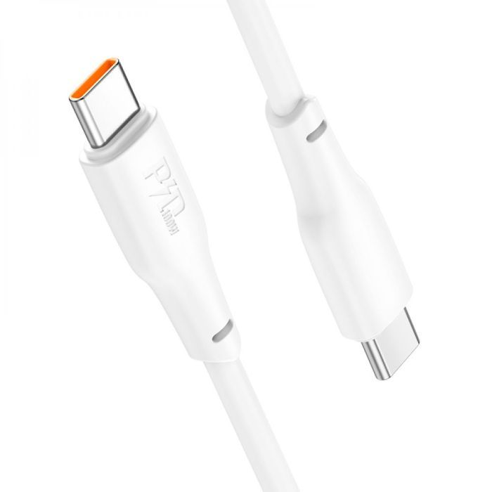 Дата кабель USB-C to USB-C 2.0m 100W TPE X93 white HOCO (6931474790729) изображение 6