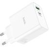 Зарядное устройство HOCO C113A Awesome 1xUSB-C PD65W + 1xUSB QC3.0 White (6931474790910) изображение 3