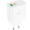 Зарядное устройство HOCO C113A Awesome 1xUSB-C PD65W + 1xUSB QC3.0 White (6931474790910)
