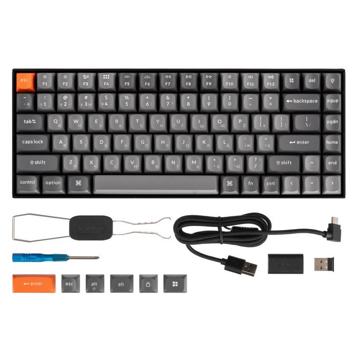 Клавіатура Keychron K2 Max K Super Banana QMK Wireless/Bluetooth/USB-А UA Black (K2M-C4-UA) зображення 3