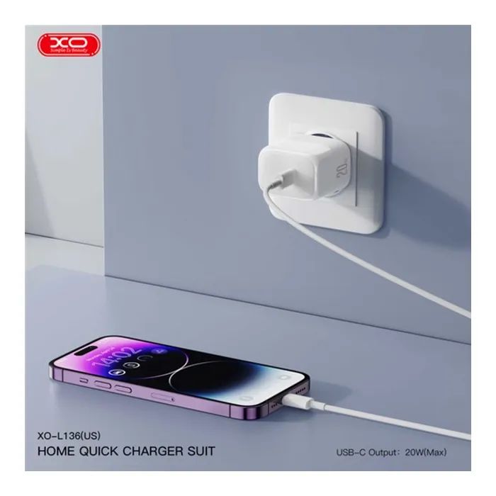 Зарядное устройство XO L139 2xUSB-C PD65W + 1xUSB-A QC3.0 White (L139.white) изображение 4