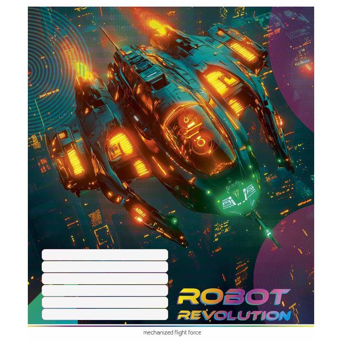 Зошит Школярик Robot Revolution 24 аркуша клітинка (024-3522K) зображення 3