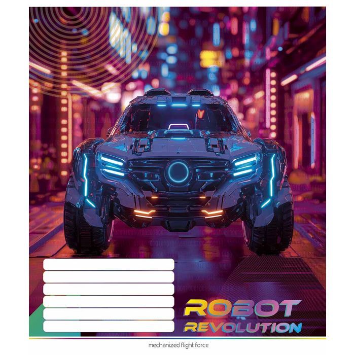 Зошит Школярик Robot Revolution 24 аркуша клітинка (024-3522K) зображення 5