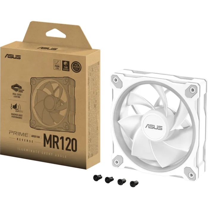 Кулер для корпуса ASUS PRIME MR120 REVERSE ARGB WHITE (90DA00L3-B09000) изображение 11