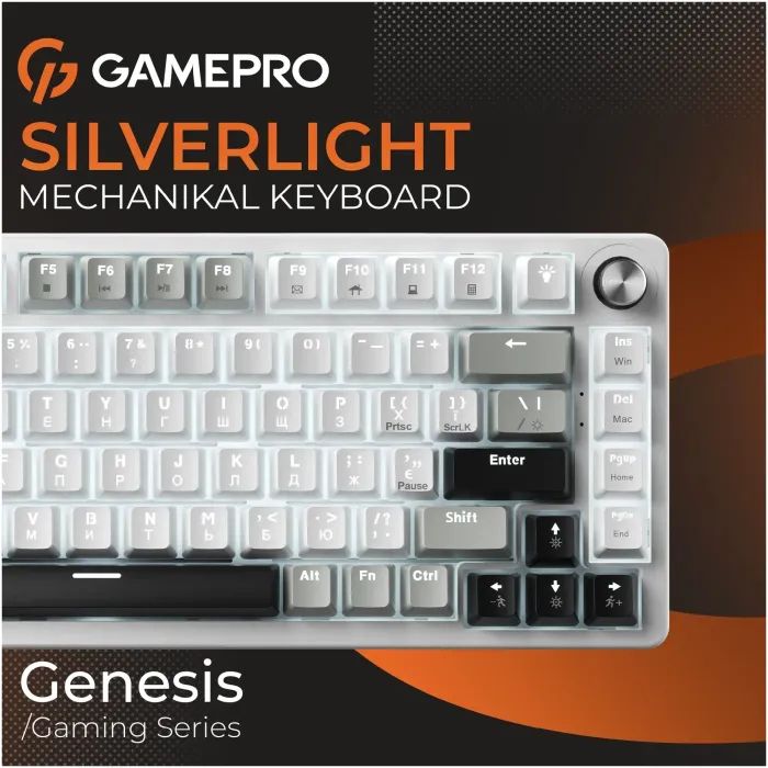 Клавіатура GamePro Genesis Silverlight MK126 USB UA Grey (MK126) зображення 4